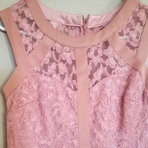 Pink dress w lace overlay